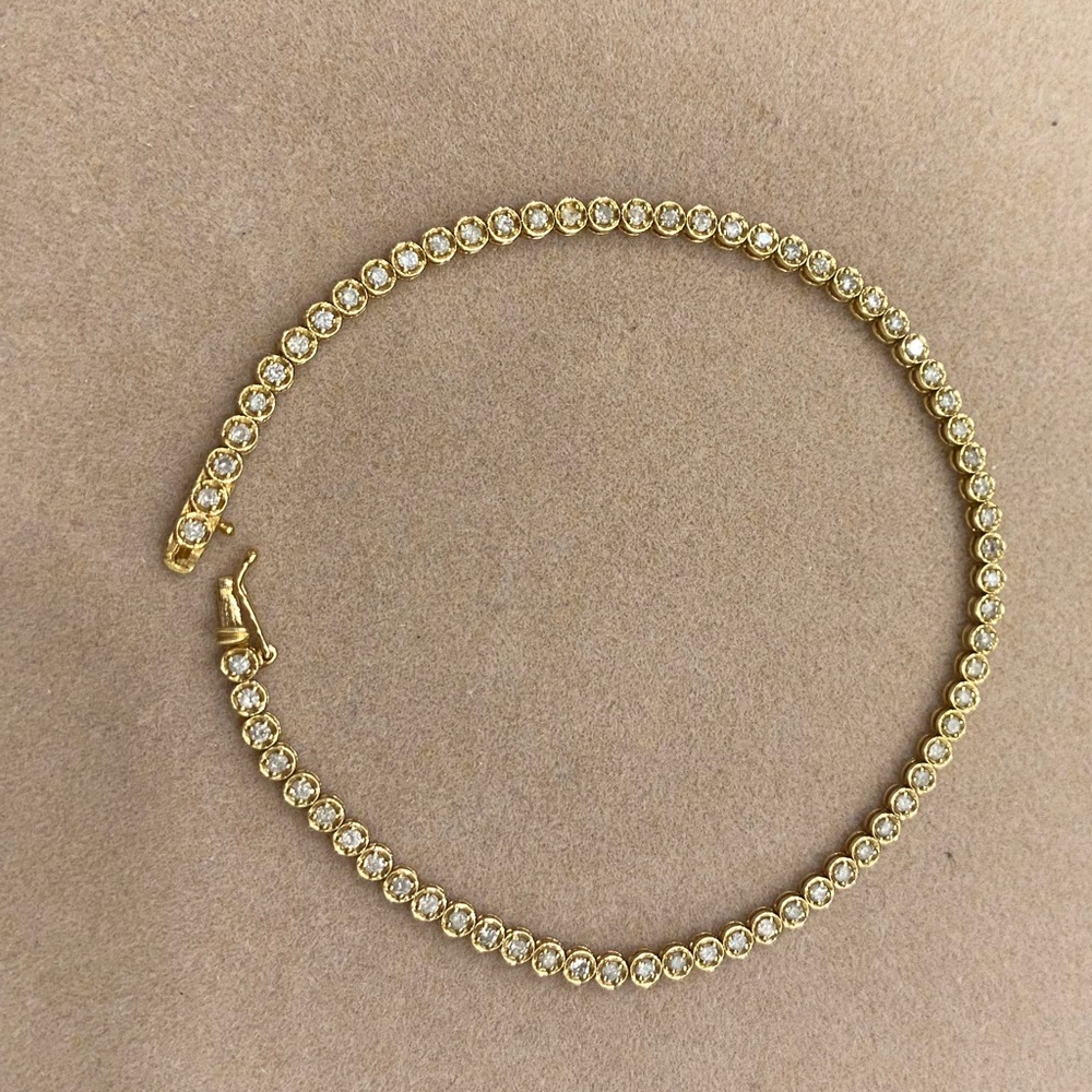 18K Yellow gold diamond bracelet 1ct